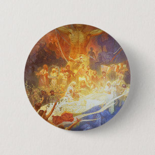 Bóton Redondo 5.08cm Mucha - Apotheosis dos eslavos