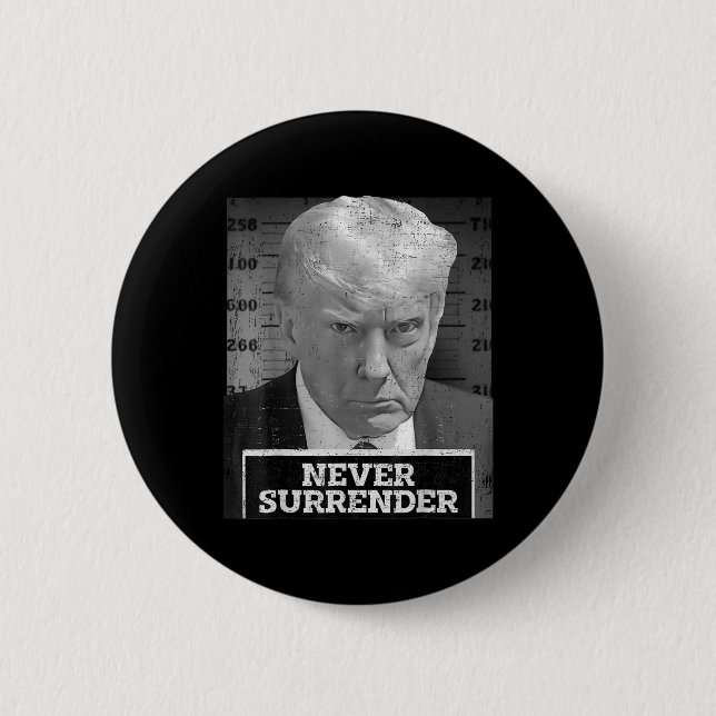 Bóton Redondo 5.08cm Mug Shot - Donald Trump Mug Shot - Nunca renove (Frente)