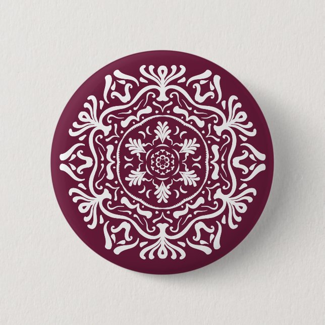 Bóton Redondo 5.08cm Mulberry Mandala (Frente)