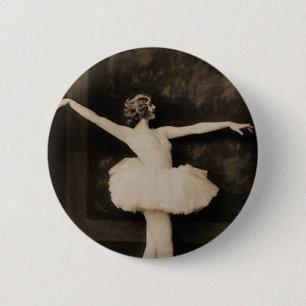 Bóton Redondo 5.08cm Mulher Bailarina de Ballet Feminina Vintage Retro