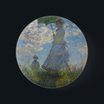 Bóton Redondo 5.08cm Mulher de Monet com um parasol<br><div class="desc">A obra-prima de Claude Monet: Mulher com um parasol.
Visite nossa loja para outros itens de correspondência</div>