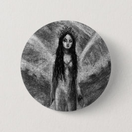Bóton Redondo 5.08cm Mulher Fada Anjo Sombrio La Luna Arte Original