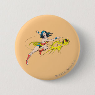 Bóton Redondo 5.08cm Mulher Maravilha Joga Coroa