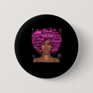 Bóton Redondo 5.08cm Mulher negra mãe afro-americana feliz dia das mães