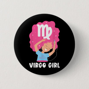 Bóton Redondo 5.08cm Mulher Símbolo Zodiacal de Virgem Aniversário Zodi