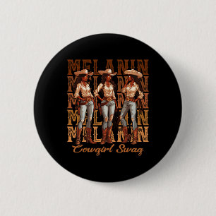 Bóton Redondo 5.08cm Mulheres Africanas Melanina Cowgirl Swag História