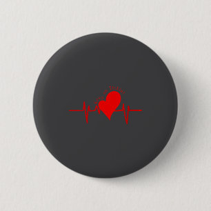 Bóton Redondo 5.08cm Mulheres continuem tickin! Ekg batimento cardíaco