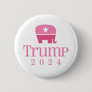 Bóton Redondo 5.08cm Mulheres de Elefante Rosa Bonito para Donald Trump