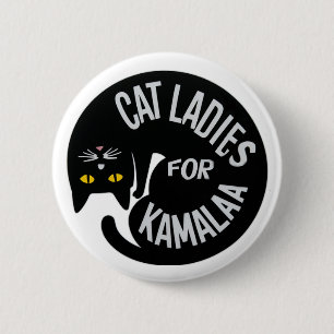 Bóton Redondo 5.08cm Mulheres de Gato Infantis para Kamala harris 202