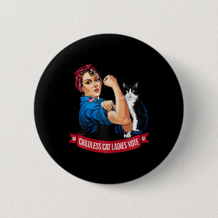 Bóton Redondo 5.08cm Mulheres de Gato Sem Fios Votam Mulheres Voto Polí