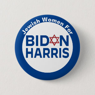 Bóton Redondo 5.08cm Mulheres Judias por Biden Harris
