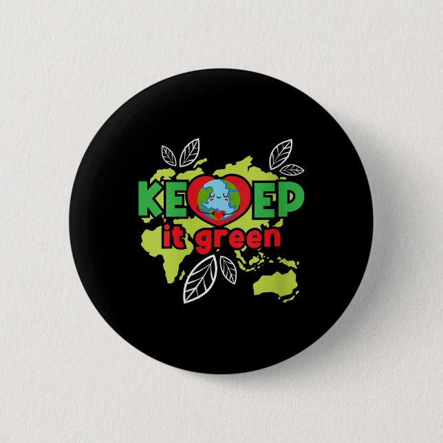 Bóton Redondo 5.08cm Mulheres Mantêm Verde - Proteção Ambiental (Frente)