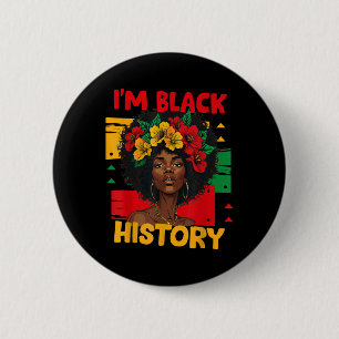 Bóton Redondo 5.08cm Mulheres Negras Afro Cabelo Negro História Mês Eu