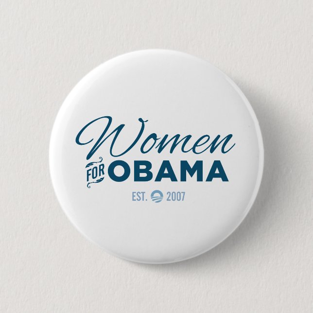 Bóton Redondo 5.08cm Mulheres para Obama (Frente)