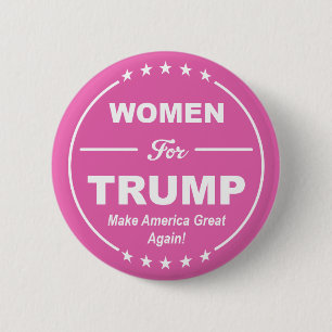 Bóton Redondo 5.08cm MULHERES PARA TRUMP! Patriota Rosa! Poder das Meni