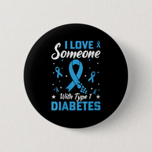 Bóton Redondo 5.08cm Mulheres Tipo 1 Diabetes Adoram Diabetes Juvenis A