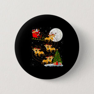 Bóton Redondo 5.08cm Mulheres Veado Papai Noel Trenó Voador Divertido M