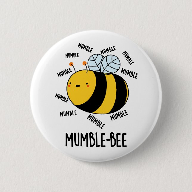 Bóton Redondo 5.08cm Mumble Bee Engraçado Insetos (Frente)
