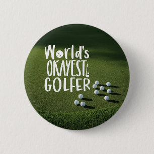Bóton Redondo 5.08cm Mundo do golfe aprova ditado engraçado do golfista