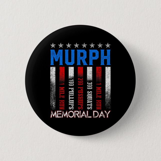 Bóton Redondo 5.08cm Murph Workout Exercise Challenge Murph Memorial (Frente)