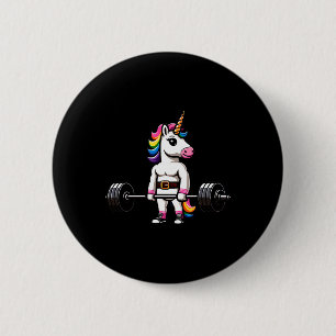 Bóton Redondo 5.08cm Muscle Gym Unicorn Bodybuilder Tee Nerd Wee
