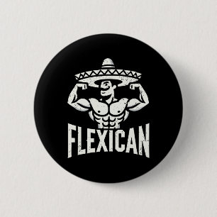 Bóton Redondo 5.08cm Músculo Flexônico Flexicomento Mexicano Engraçado 