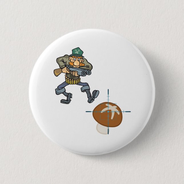 Bóton Redondo 5.08cm Mushroom Hunter Está Vindo (Frente)
