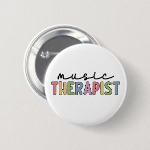 Bóton Redondo 5.08cm Music Therapist Retro Music Therapy Gifts