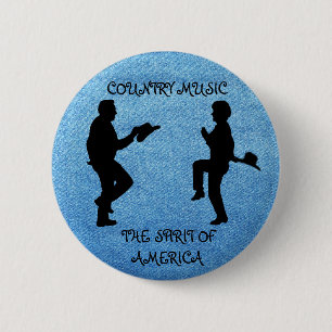 BÓTON REDONDO 5.08CM MÚSICA COUNTRY O ESPÍRITO DE AMERICA-BUTTON