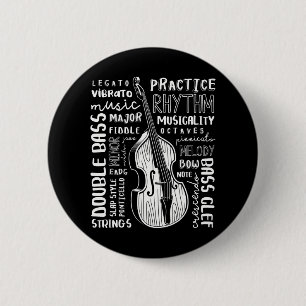 Bóton Redondo 5.08cm Música de Bass Bass, Bass, de Arte em Nuvem