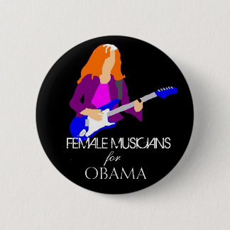 Bóton Redondo 5.08cm Músicos fêmeas para Obama - personalizado