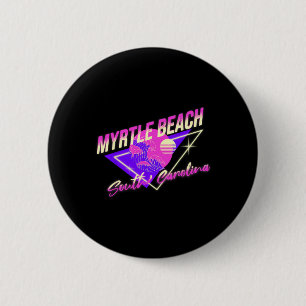 Bóton Redondo 5.08cm Myrtle Beach Carolina do Sul 80s Retro Férias Sc 