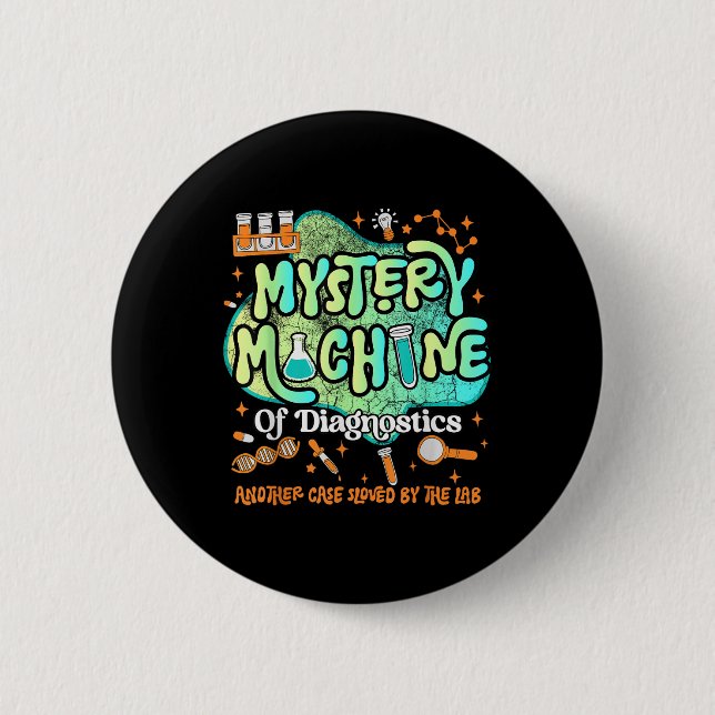 Bóton Redondo 5.08cm Mystery Machine Of Diagnostics Lab Semana 2025 Med (Frente)