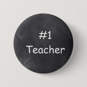 Bóton Redondo 5.08cm Nº 1 do Design do Professor Chalkboard Ideia de pr