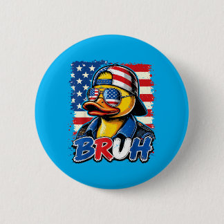 Bóton Redondo 5.08cm N Boy Bro 4th July Rubber Duck Patriotic Aamerican