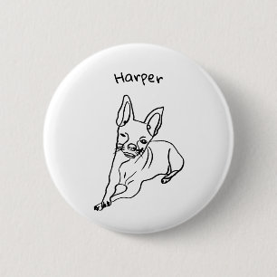 Bóton Redondo 5.08cm Na moda Chihuahua: Decor Personalizado de Arte em