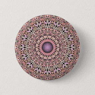 Bóton Redondo 5.08cm Na moda de Mandala Rosa