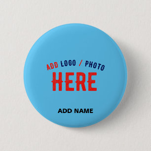 BÓTON REDONDO 5.08CM NA MODA MODERNO PERSONALIZADO SWAG SKY AZUL MARCA 