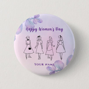 Bóton Redondo 5.08cm Na moda mulher púrpura Nome personalizado Dia das 
