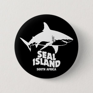Bóton Redondo 5.08cm Nadando Com Tubarões-Brancos - Ilha dos Focas
