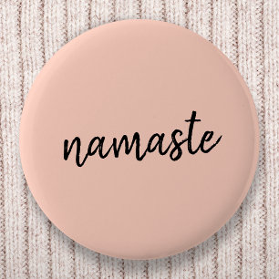 Bóton Redondo 5.08cm Namaste Meditação de Ioga Moderna Pica Rosa