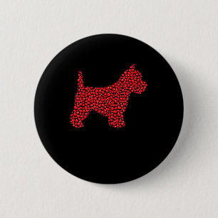 Bóton Redondo 5.08cm Namorado Coração Amante de Cão Westie Engraçado We