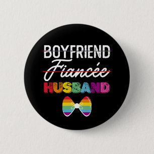 Bóton Redondo 5.08cm Namorado Noivo Marido Casamento Gay Noivo LGBTQ