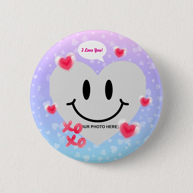 Bóton Redondo 5.08cm Namorados Vidro Coração Balão Bublegum Casal (Frente)