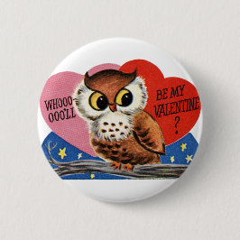 Bóton Redondo 5.08cm Namorados Vintage Owl