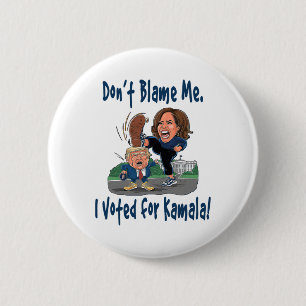 Bóton Redondo 5.08cm Não me culpe. Eu votei em Kamala! - Kamala Littl