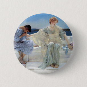 Bóton Redondo 5.08cm Não Me Pergunte Mais de Sir Lawrence Alma Tadema