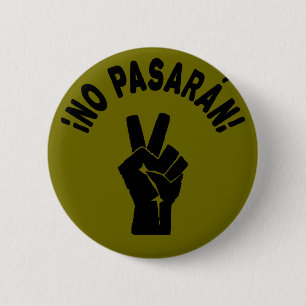 Bóton Redondo 5.08cm Não Passarão - Eles Não Passarão Protesto Pacifist