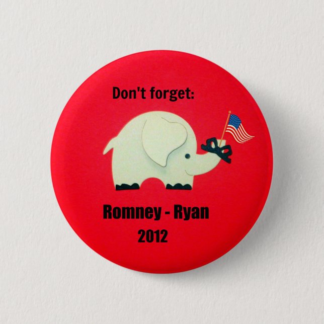 Bóton Redondo 5.08cm Não se esqueça: Romney - Ryan 2012 (Frente)
