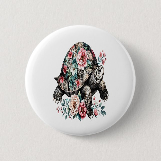 Bóton Redondo 5.08cm Não sou lento, sou uma tartaruga (Frente)